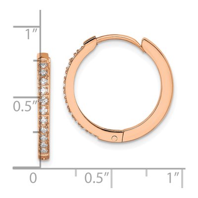 Stainless Steel 20mm Crystal IP Huggie Hoop Earrings – view 5