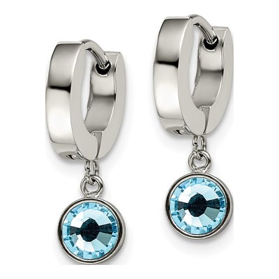 Stainless Steel 10mm Crystal Huggie Hoop Earrings – view 3