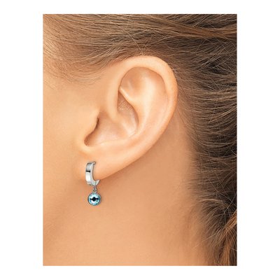 Stainless Steel 10mm Crystal Huggie Hoop Earrings – view 4