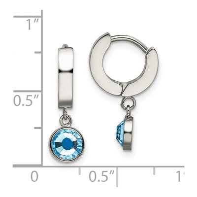 Stainless Steel 10mm Crystal Huggie Hoop Earrings – view 5