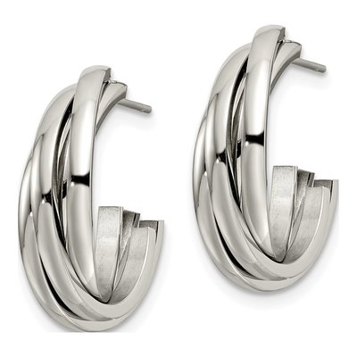 Stainless Steel 21mm Hoop Earrings – view 3