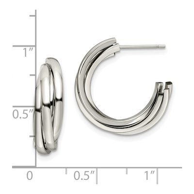 Stainless Steel 21mm Hoop Earrings – view 5