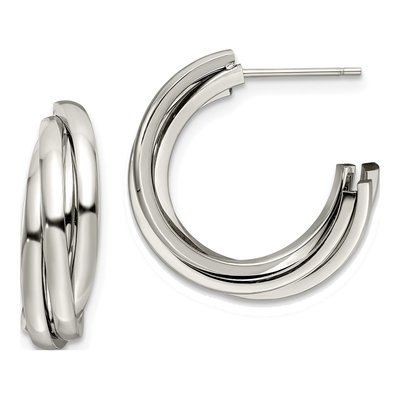 Stainless Steel 21mm Hoop Earrings