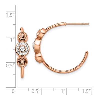Stainless Steel 25mm Crystal Hoop Earrings – view 5