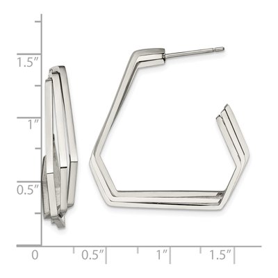 Stainless Steel 32mm Hoop Earrings – view 5