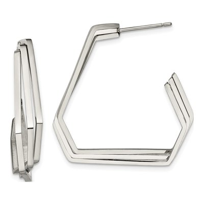 Stainless Steel 32mm Hoop Earrings