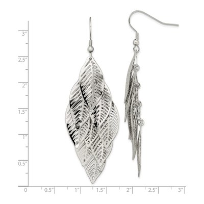 Chisel Stainless Steel Leaf Dangle Earrings – view 5