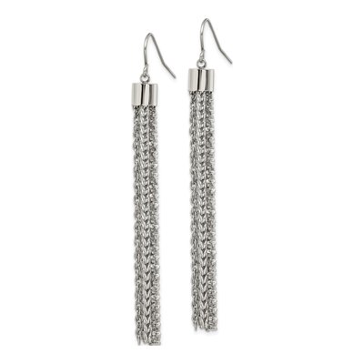 Stainless Steel Multi Strand Dangle Earrings – view 3