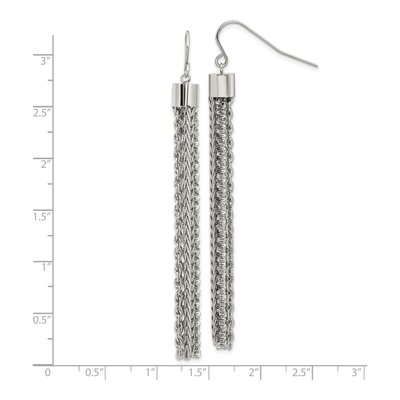Stainless Steel Multi Strand Dangle Earrings – view 5