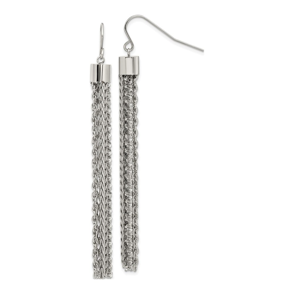 Stainless Steel Multi Strand Dangle Earrings