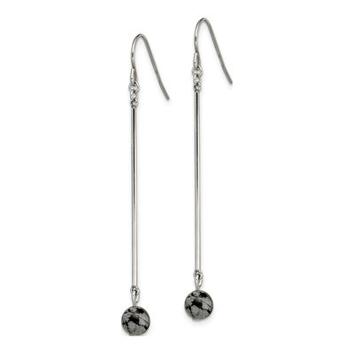 Stainless Steel Snowflake Dangle Earrings – view 3