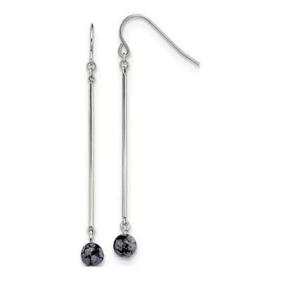 Stainless Steel Snowflake Dangle Earrings