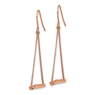 Stainless Steel IP Twisted Bar Dangle Earrings – view 3