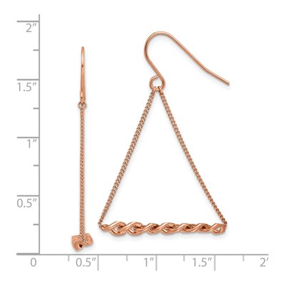 Stainless Steel IP Twisted Bar Dangle Earrings – view 5