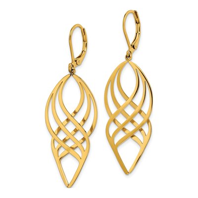 Stainless Steel Twisted Leverback Earrings – view 3