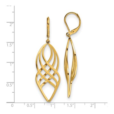 Stainless Steel Twisted Leverback Earrings – view 5