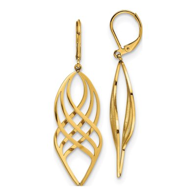 Stainless Steel Twisted Leverback Earrings