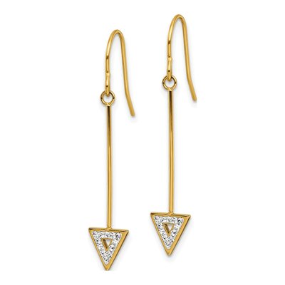 Stainless Steel Crystal IP Dangle Earrings – view 3