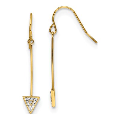 Stainless Steel Crystal IP Dangle Earrings