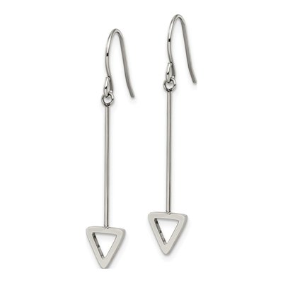 Stainless Steel Triangle Dangle Earrings – view 3