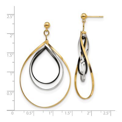 Stainless Steel Black IP Twisted Dangle Earrings – view 5