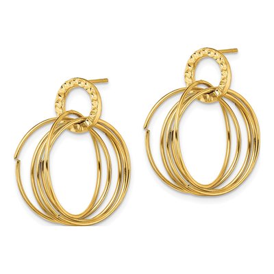 Stainless Steel IP Circles Dangle Earrings – view 3
