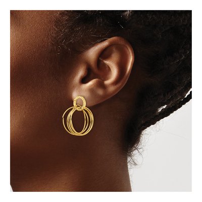 Stainless Steel IP Circles Dangle Earrings – view 4