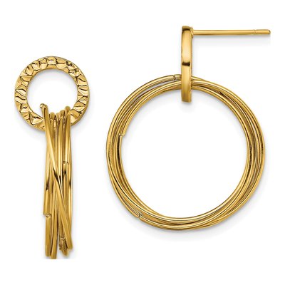 Stainless Steel IP Circles Dangle Earrings