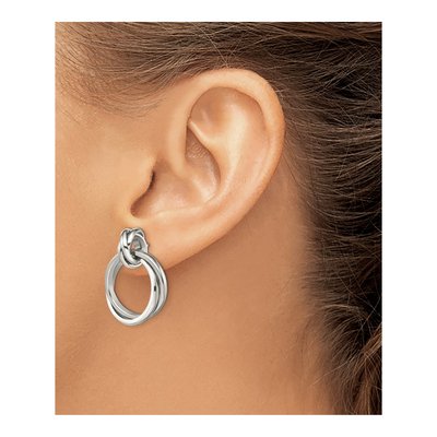 Stainless Steel Intertwined Circles Dangle Earrings – view 4