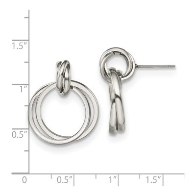 Stainless Steel Intertwined Circles Dangle Earrings – view 5