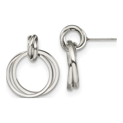 Stainless Steel Intertwined Circles Dangle Earrings