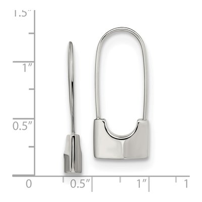 Stainless Steel Lock Dangle Earrings – view 5