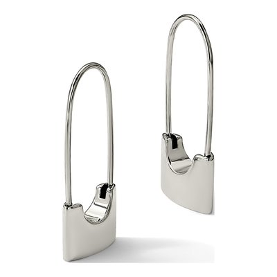 Stainless Steel Lock Dangle Earrings – view 6