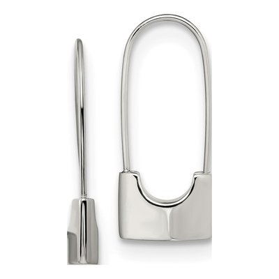 Stainless Steel Lock Dangle Earrings