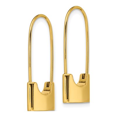 Stainless Steel Lock Dangle Earrings – view 3