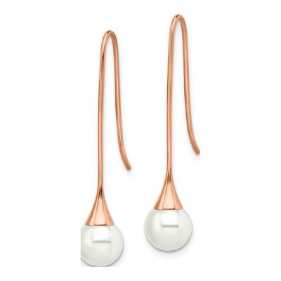 Stainless Steel Simulated Pearl Dangle Earrings – view 3