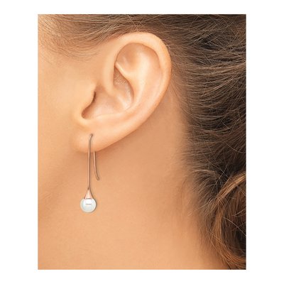 Stainless Steel Simulated Pearl Dangle Earrings – view 4