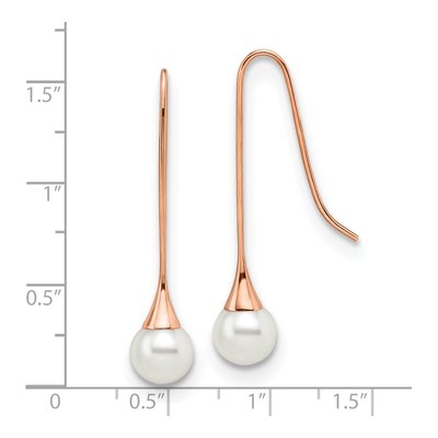 Stainless Steel Simulated Pearl Dangle Earrings – view 5