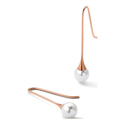 Stainless Steel Simulated Pearl Dangle Earrings – view 6