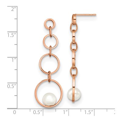 Stainless Steel Simulated Pearl Dangle Earrings – view 5