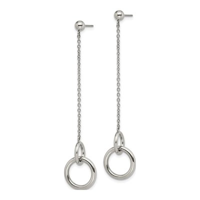 Stainless Steel Circles Dangle Earrings – view 3