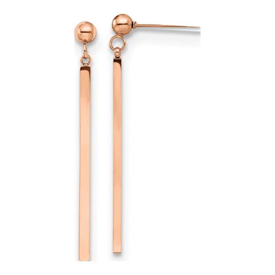 Stainless Steel IP Bar Dangle Earrings
