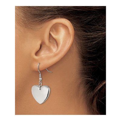 Stainless Steel Heart Dangle Earrings – view 5