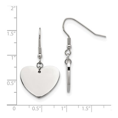 Stainless Steel Heart Dangle Earrings – view 6