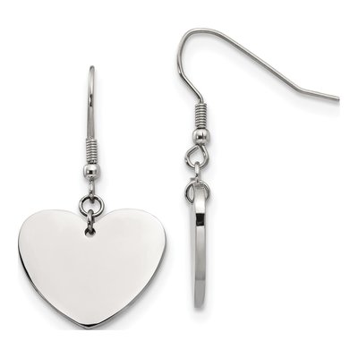 Stainless Steel Heart Dangle Earrings