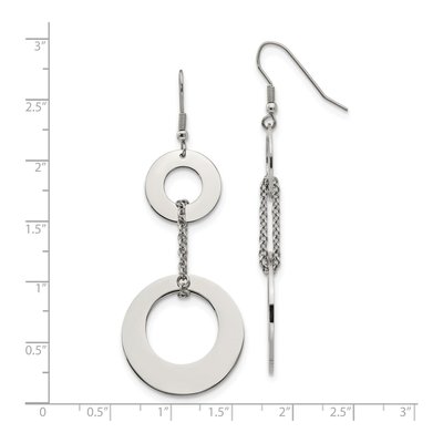 Stainless Steel Circle Dangle Earrings – view 6