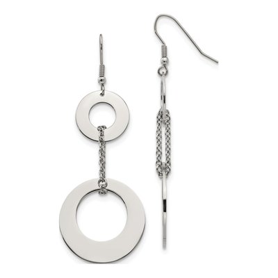 Stainless Steel Circle Dangle Earrings