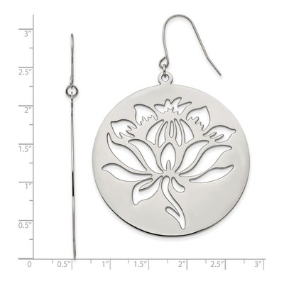 Stainless Steel Flower Cut-Out Dangle Earrings – view 6