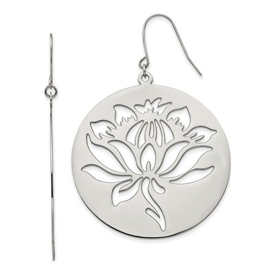 Stainless Steel Flower Cut-Out Dangle Earrings