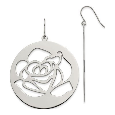 Stainless Steel Cut-Out Dangle Earrings